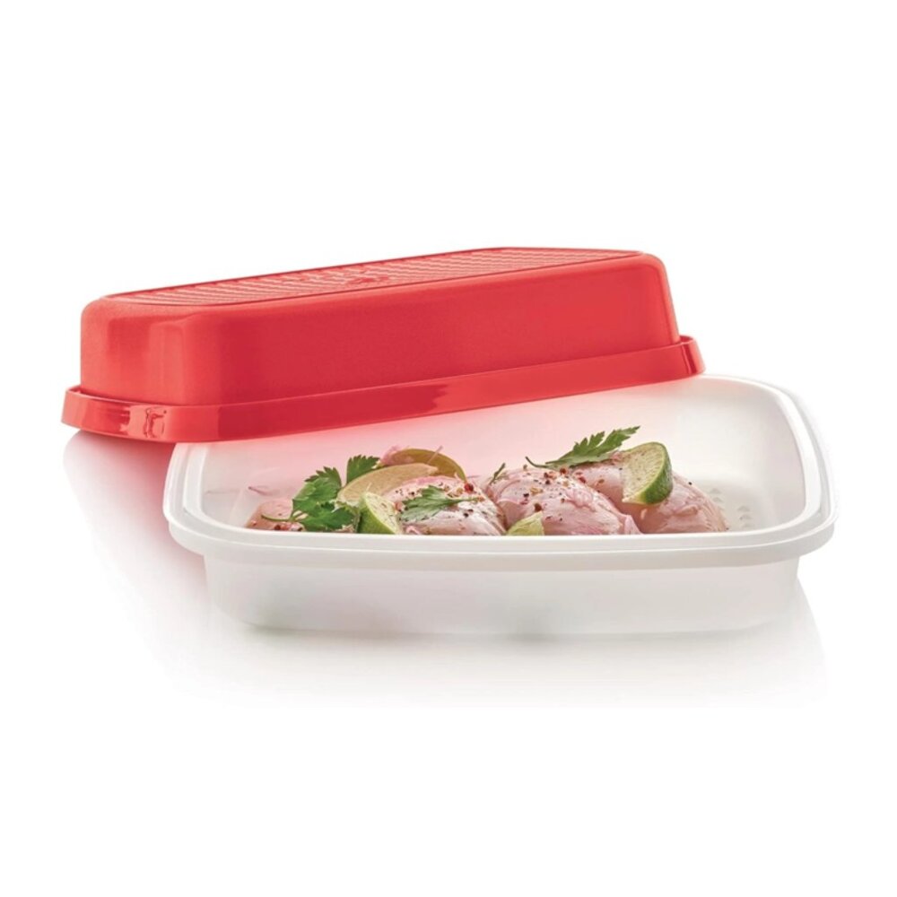 Tupperware Season Serve Food Marinating Container Red NEW